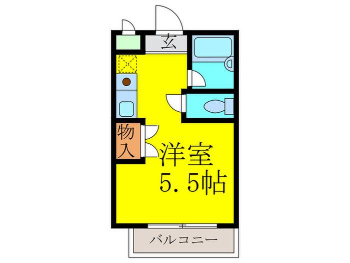 ハイツヒロ(ワンルーム/3階)の間取り写真