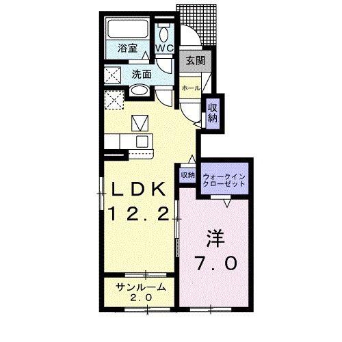 アール・グランデ II(1LDK/1階)の間取り写真