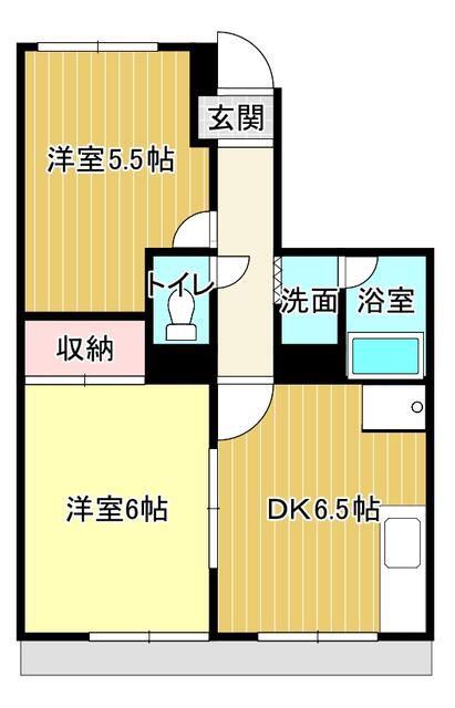 エザンス(2DK/1階)の間取り写真