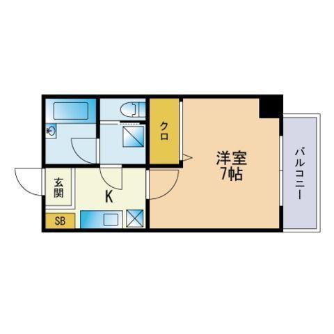 クオーレ21(1K/2階)の間取り写真