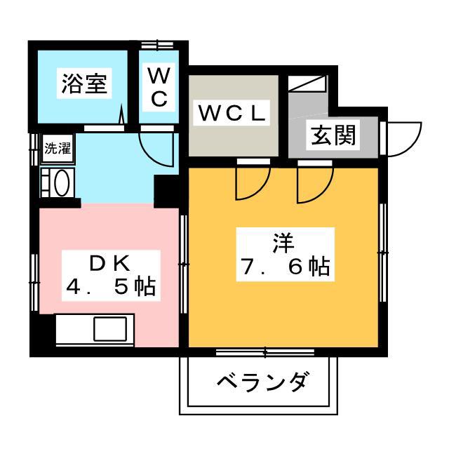 ジュネスエム(1DK/2階)の間取り写真