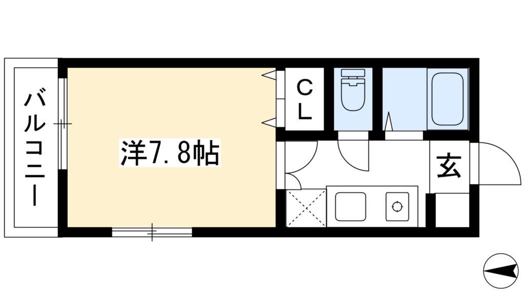 サンハイム上賀茂(1K/2階)の間取り写真