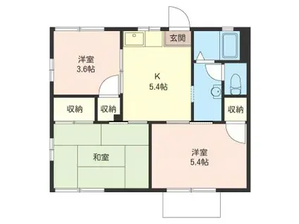 メリーハイツ(3DK/1階)の間取り写真