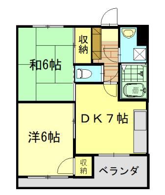 ツインクルガーデン(2DK/2階)の間取り写真