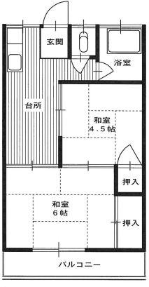 第2吉田文化(2K/2階)の間取り写真