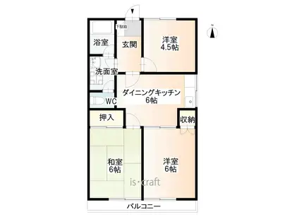 アーバンヒルズ(3DK/2階)の間取り写真