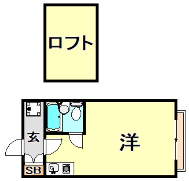 上沢ハイツ(ワンルーム/2階)の間取り写真