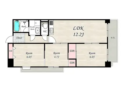 アルトピノ立花(3LDK/5階)の間取り写真