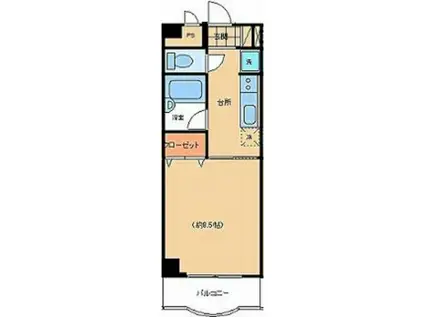 マンションルビーI(1K/3階)の間取り写真