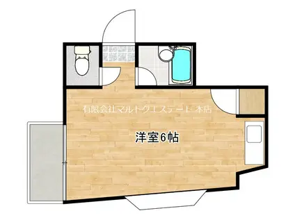 プランドール(ワンルーム/3階)の間取り写真