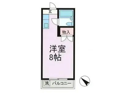 ウエストハイツ(ワンルーム/2階)の間取り写真