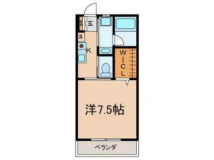 メゾン花ノ木(1K/1階)の間取り写真