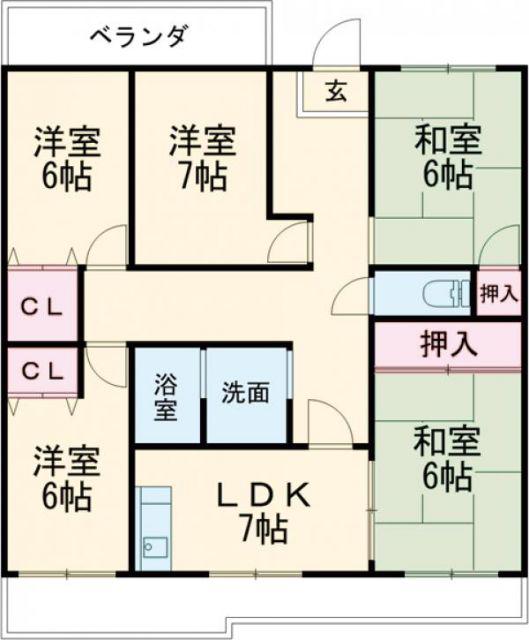 リバーサイド鎌倉(5DK/6階)の間取り写真