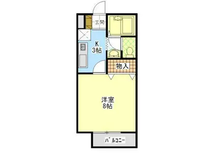 メゾン・ド・ブラン旭 A(1K/2階)の間取り写真