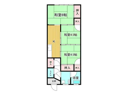 大和荘(3K/1階)の間取り写真