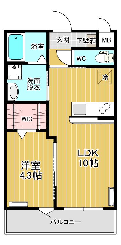 アルボルグランデ(1LDK/2階)の間取り写真