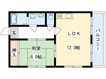 グレイスガーデン新森(1LDK/4階)の間取り写真