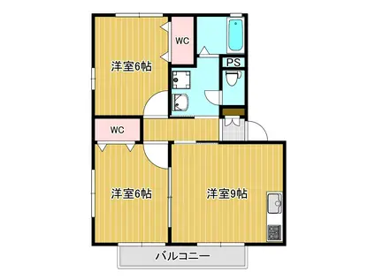 トレステラ(2LDK/1階)の間取り写真