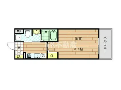 MSマンション長栄寺(1K/2階)の間取り写真