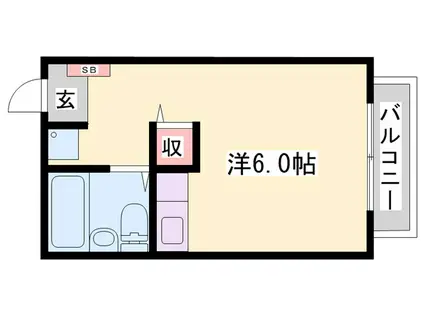 パレス苫編1番館(ワンルーム/1階)の間取り写真