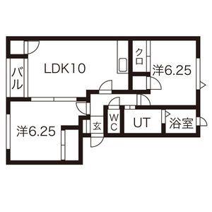 ストリームA棟(2LDK/2階)の間取り写真