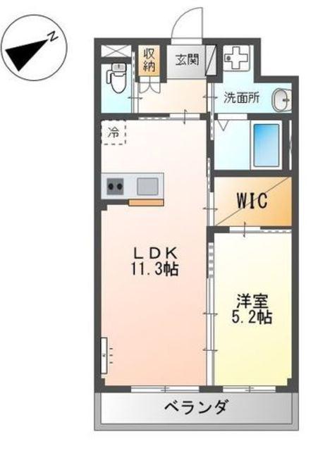 エバーリンク(1LDK/2階)の間取り写真
