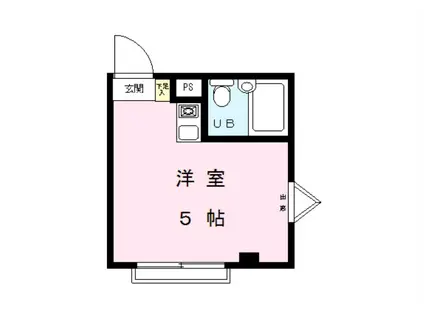 植野ビル(ワンルーム/3階)の間取り写真