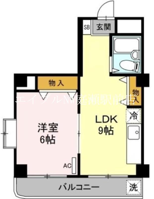 レジデンス板野 (1LDK/5階)の間取り写真