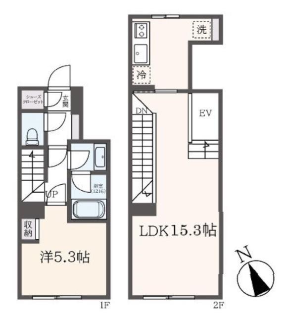 OAKLANCE荏原中延(1LDK/5階)の間取り写真