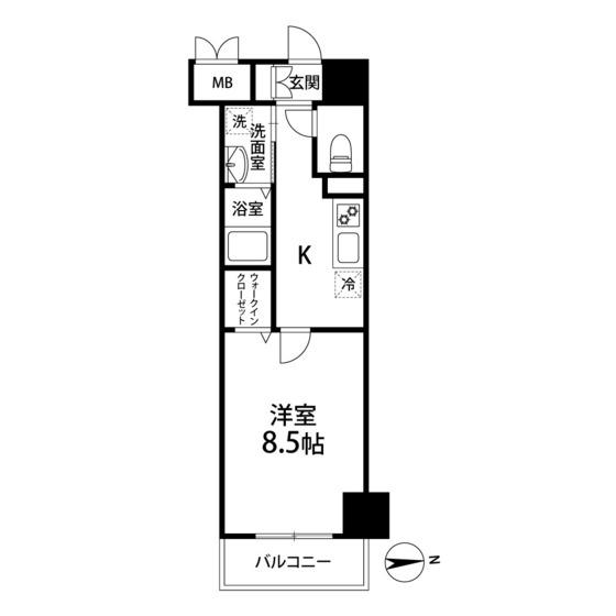 レガーロ仙台駅東(1K/8階)の間取り写真