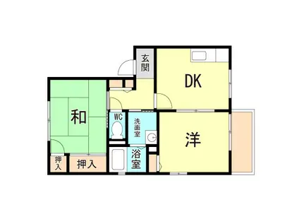 フォーレス御影(2DK/1階)の間取り写真