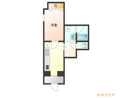 地下鉄鶴舞線 庄内通駅 徒歩6分 3階建 築49年(1DK/1階)の間取り写真