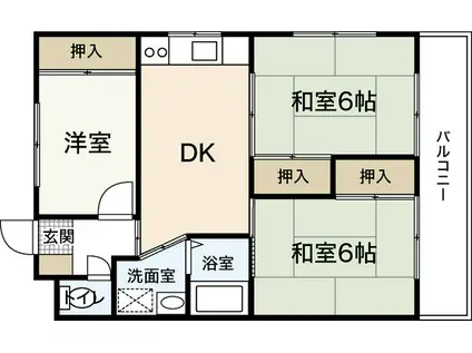 コーポやまさき(3DK/3階)の間取り写真