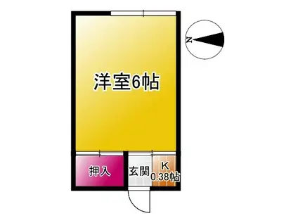 あったかハウス(ワンルーム/2階)の間取り写真