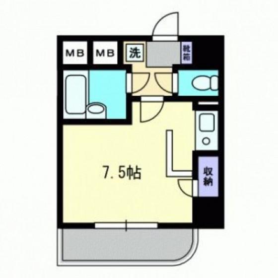 ダイアパレス京町II(ワンルーム/5階)の間取り写真