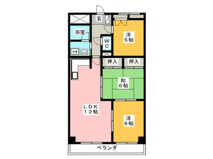 THETOM(3LDK/2階)の間取り写真