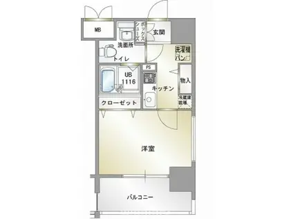 エンクレスト 香椎(1K/4階)の間取り写真