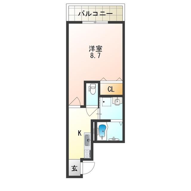 フジパレス新深江VII番館(1K/1階)の間取り写真