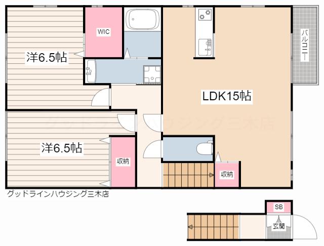 コンフォート大島IV A棟(2LDK/2階)の間取り写真