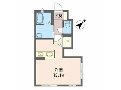 ソレイユ(ワンルーム/1階)の間取り写真