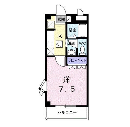 ミキハウス(1K/1階)の間取り写真