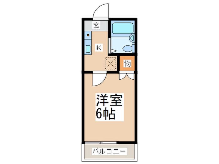 A・Tハウス南台(1K/1階)の間取り写真