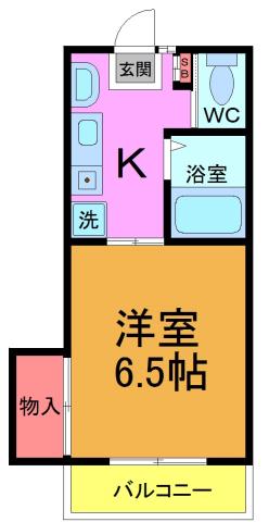 YM津田沼(1K/2階)の間取り写真