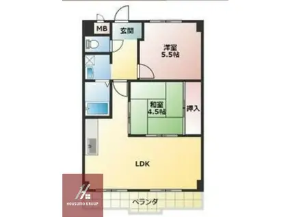 アイボリッチ(2LDK/4階)の間取り写真