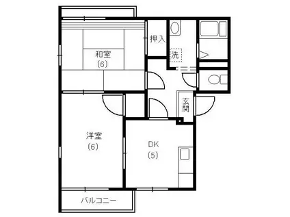 カーサやよいB(2K/2階)の間取り写真