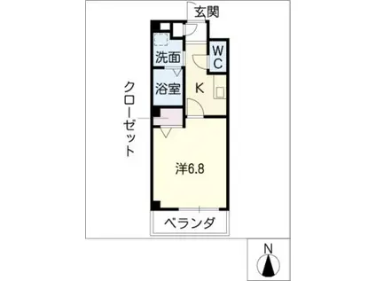 プラムコート(1K/3階)の間取り写真