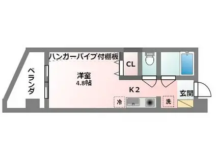 コート・ダジュール(1K/4階)の間取り写真
