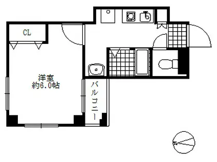 シティスパイア神戸元町2(1K/5階)の間取り写真