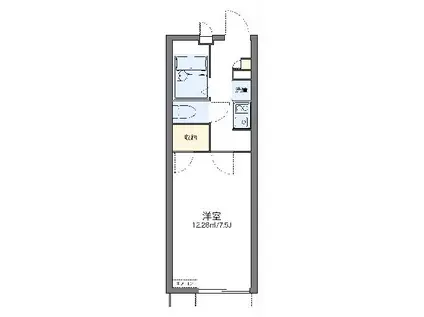 レオパレスルフラン東越谷(1K/1階)の間取り写真