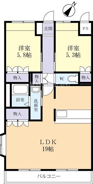 STABLE・PEER 太田屋(2LDK/3階)の間取り写真